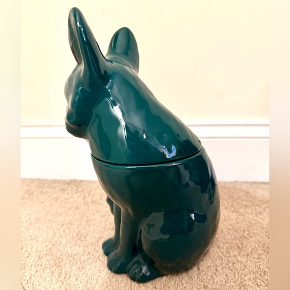 Dark Teal Green Fox Ceramic Cookie Jar - Picture 5 of 9